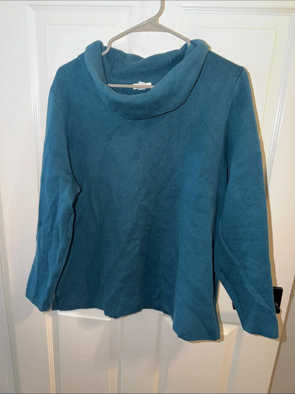 J. Jill Teal Blue Cowl Neck Sweater